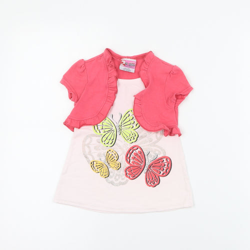 2B Real Girls Pink  Cotton Pullover T-Shirt Size 2 Years Round Neck Pullover