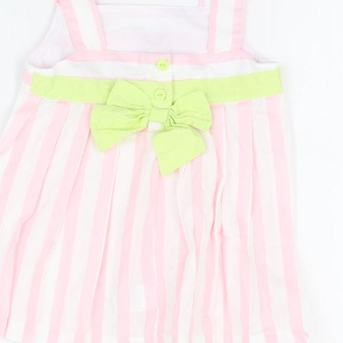 Savannah Baby White Striped Cotton A-Line  Size 18 Months  Square Neck Button