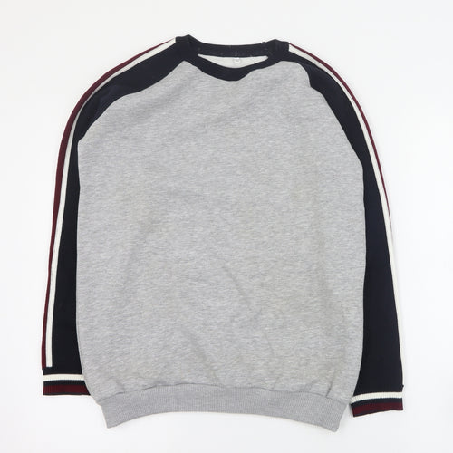 Marks and Spencer Girls Grey  Cotton Pullover Sweatshirt Size 13-14 Years  Pullover