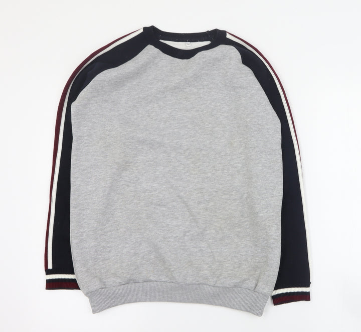 Marks and Spencer Girls Grey  Cotton Pullover Sweatshirt Size 13-14 Years  Pullover
