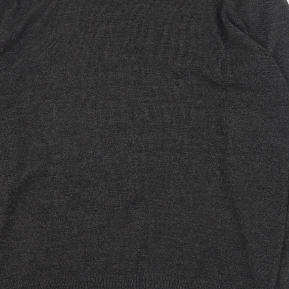 Capsule Mens Grey V-Neck  Acrylic Pullover Jumper Size XL