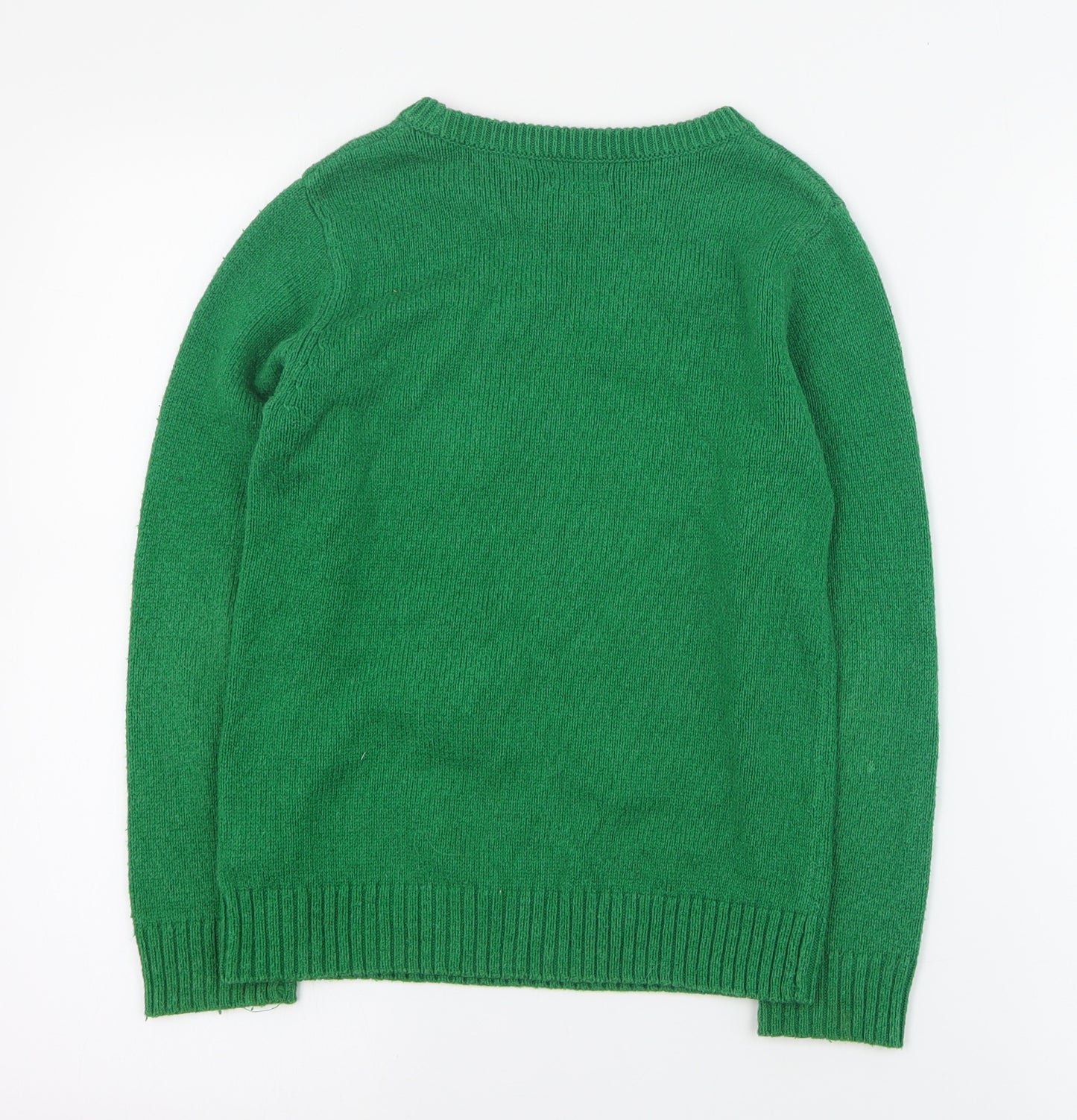 NEXT Boys Green Round Neck  Acrylic Pullover Jumper Size 8 Years  Pullover - Christmas