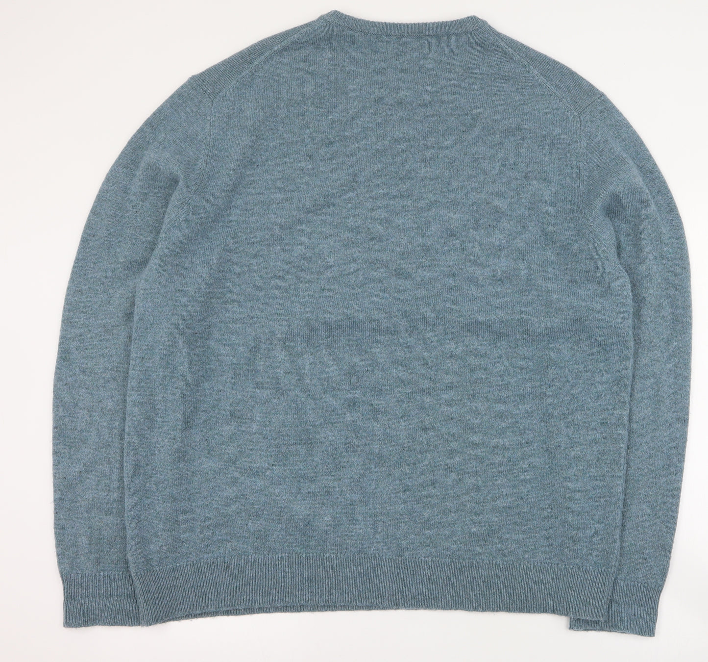 TU Mens Blue Round Neck  Wool Pullover Jumper Size 2XL