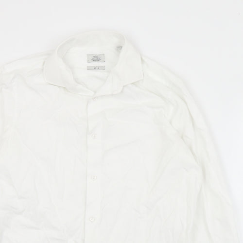 NEXT Mens White  Cotton  Dress Shirt Size 15.5 Collared Button