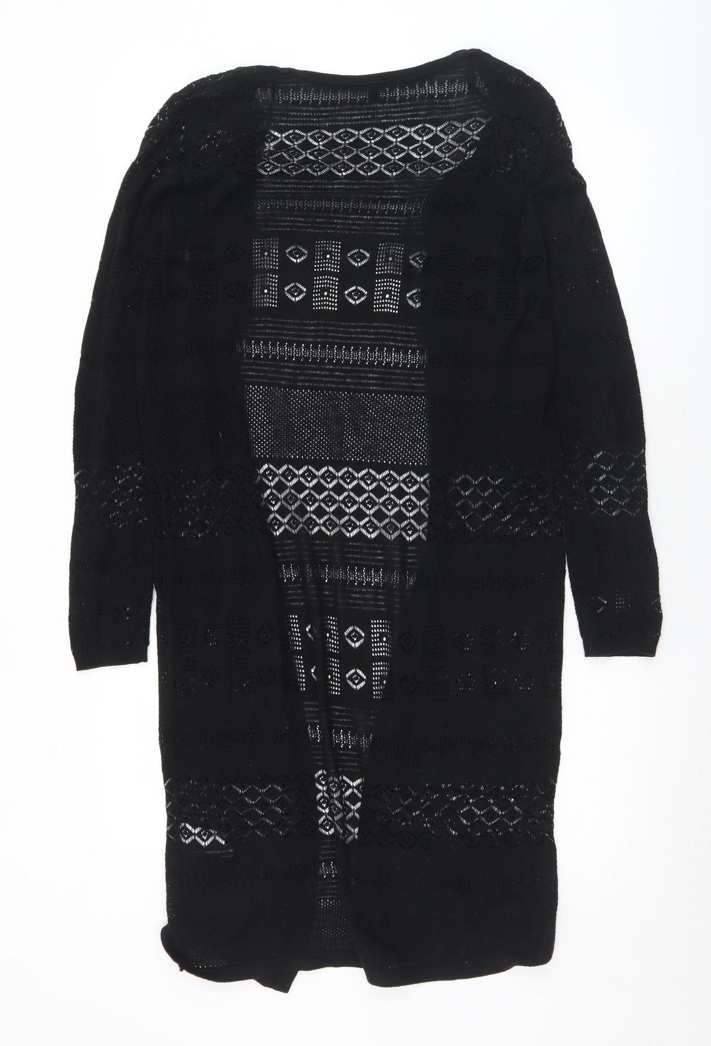 Warehouse Womens Black Collared  Acrylic Cardigan Jumper Size M
