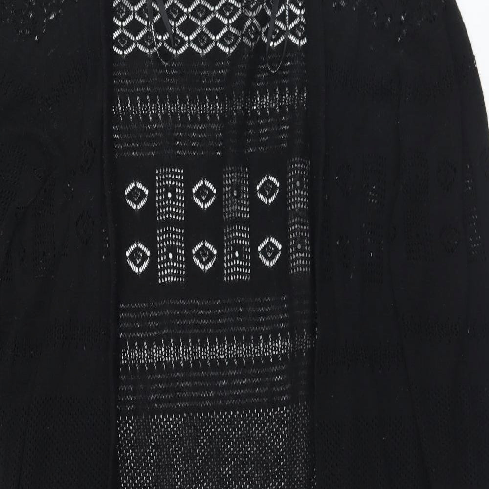 Warehouse Womens Black Collared  Acrylic Cardigan Jumper Size M
