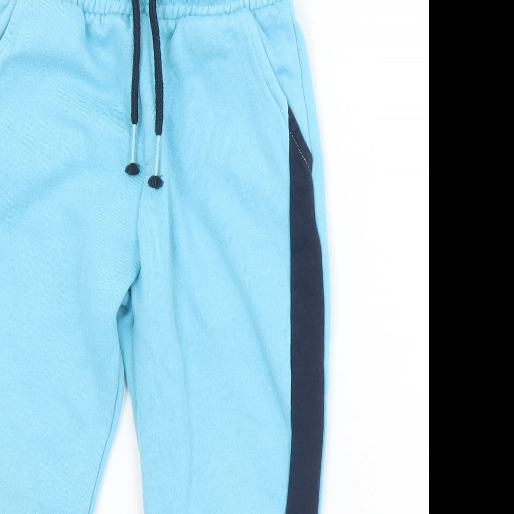 F&F Boys Blue  Cotton Jogger Trousers Size 3-4 Years  Regular Drawstring