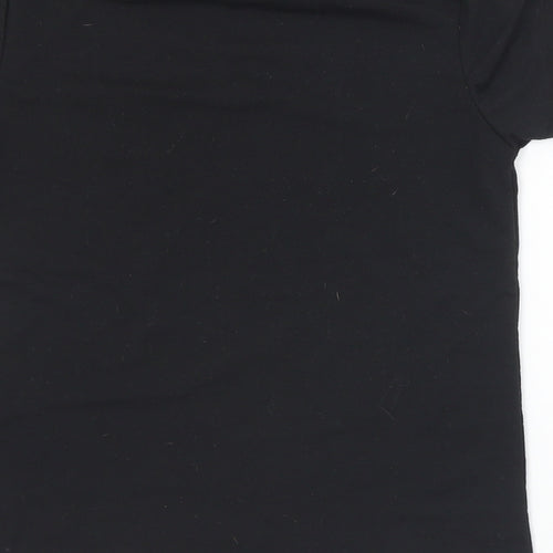 SheIn Girls Black  Polyester Basic T-Shirt Size 8 Years Crew Neck  - Christmas