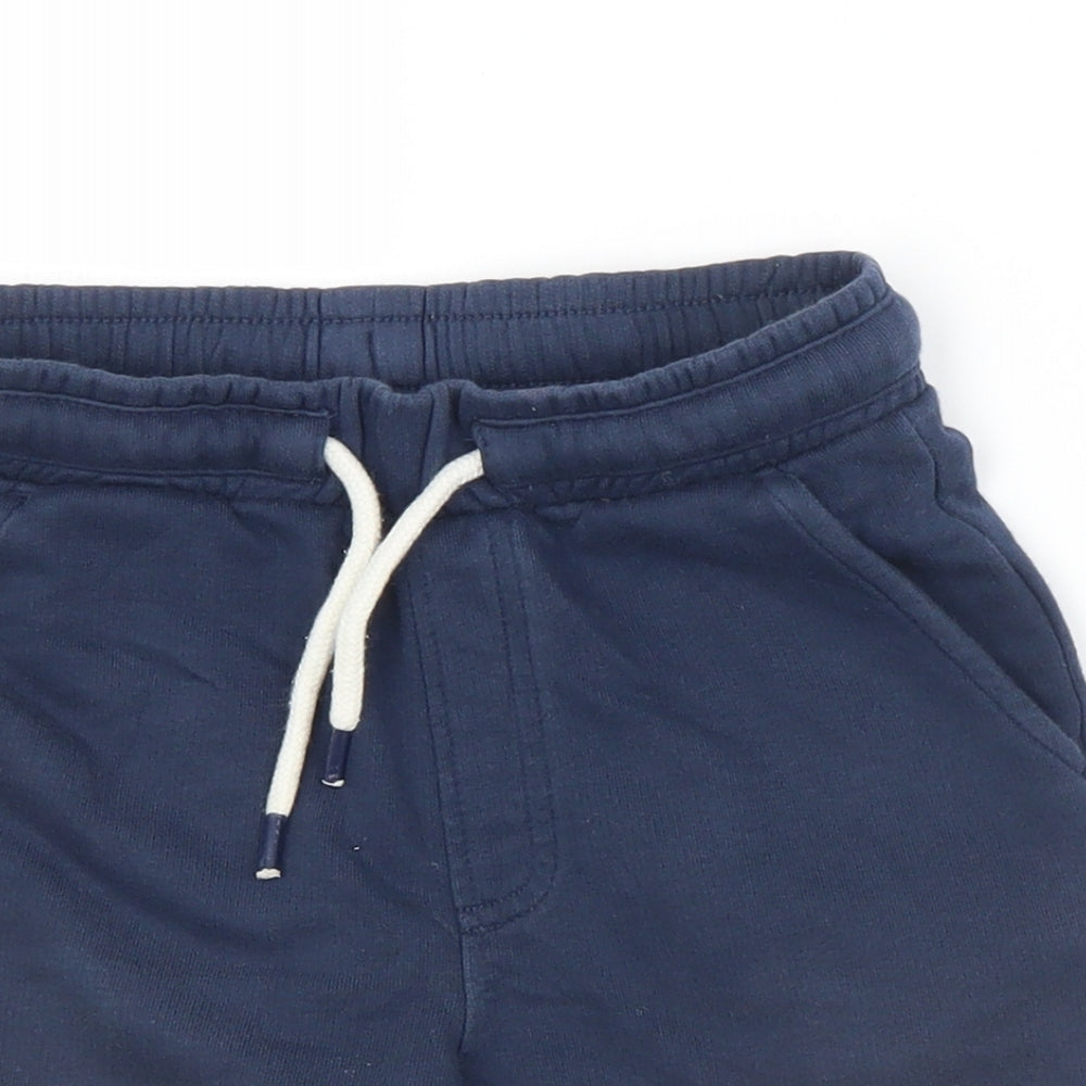 Marks and Spencer Boys Blue  Cotton Sweat Shorts Size 6-7 Years  Regular Drawstring