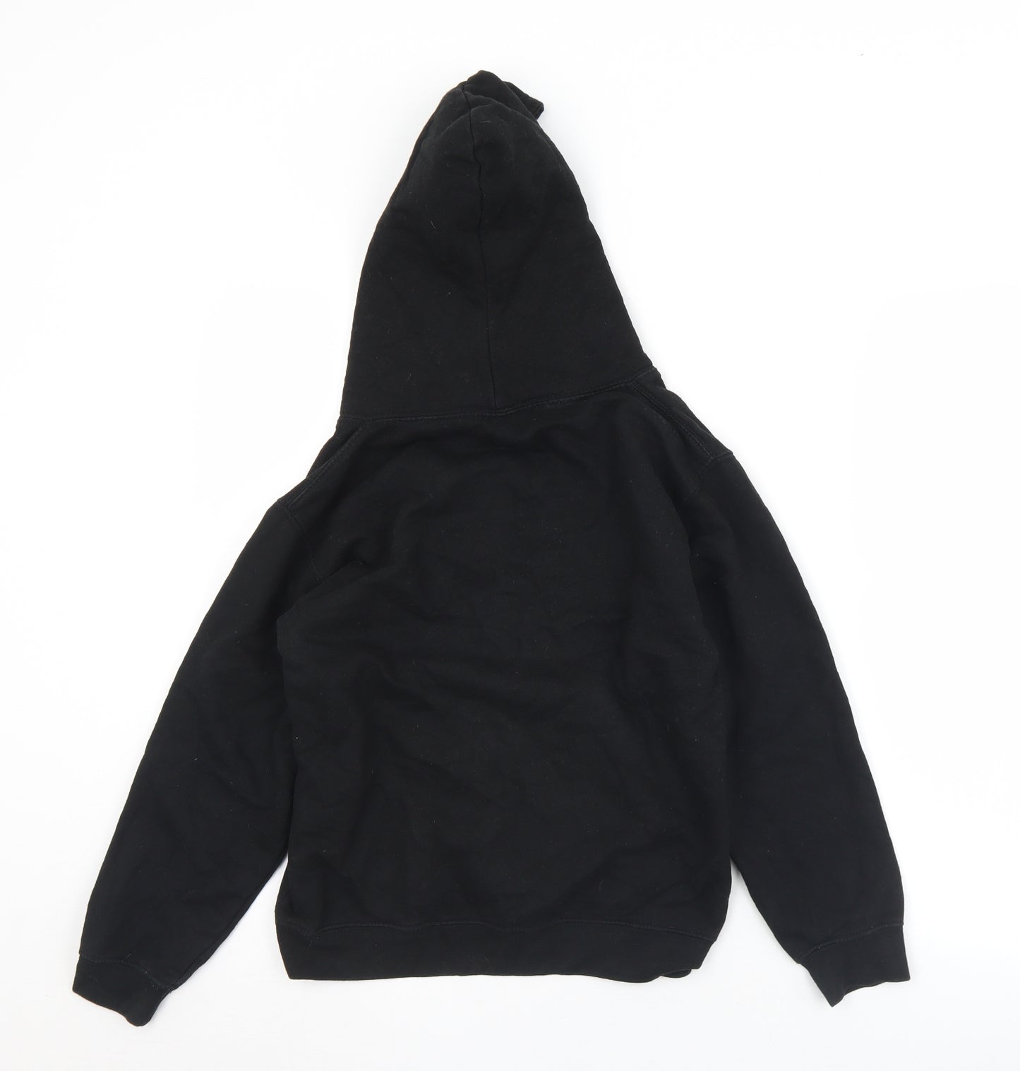 Just Hoods Boys Black  Cotton Pullover Hoodie Size 9 Years   - Face