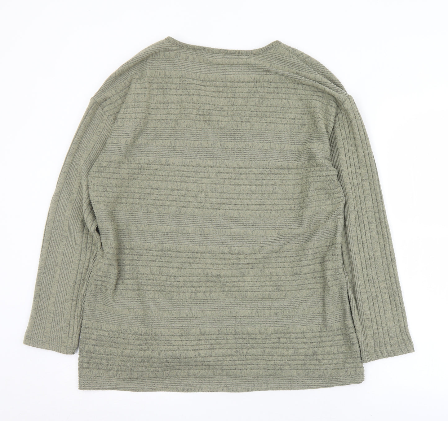 Dunnes Stores Womens Green V-Neck  Polyester Pullover Jumper Size M