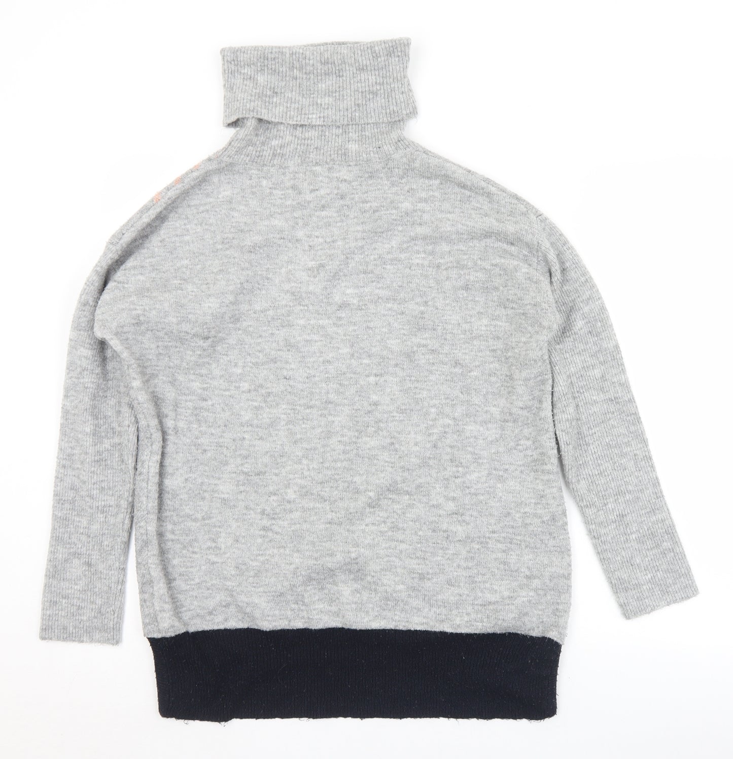 River Island Womens Grey Roll Neck  Acrylic Pullover Jumper Size S