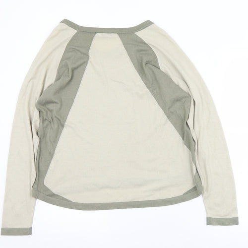 Fransa Womens Beige Round Neck  Acrylic Pullover Jumper Size L