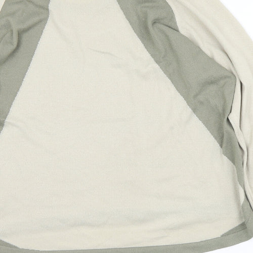 Fransa Womens Beige Round Neck  Acrylic Pullover Jumper Size L