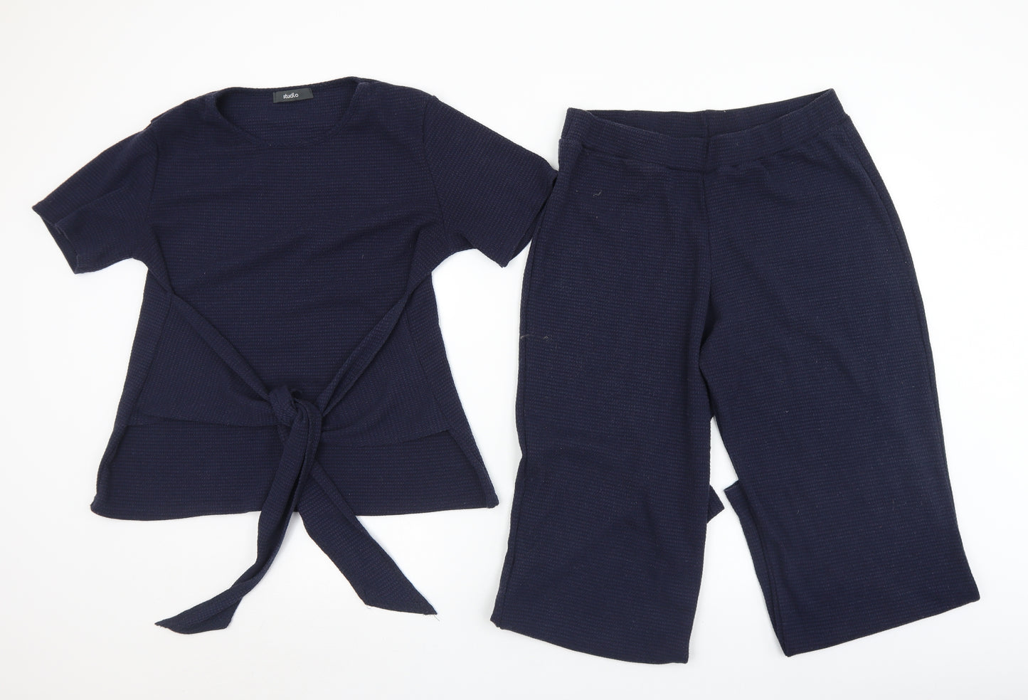 Studio Womens Blue Solid Polyester Top Pyjama Set Size 12   - 12/14