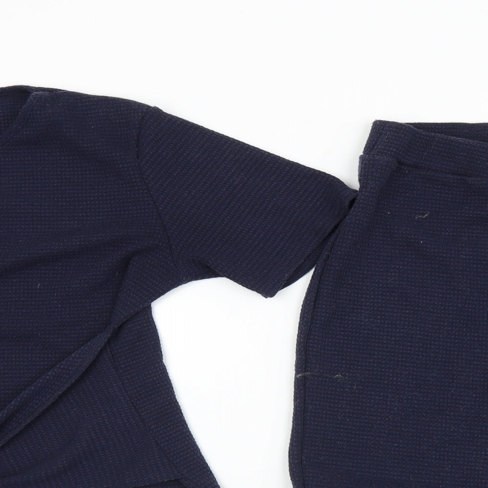 Studio Womens Blue Solid Polyester Top Pyjama Set Size 12   - 12/14