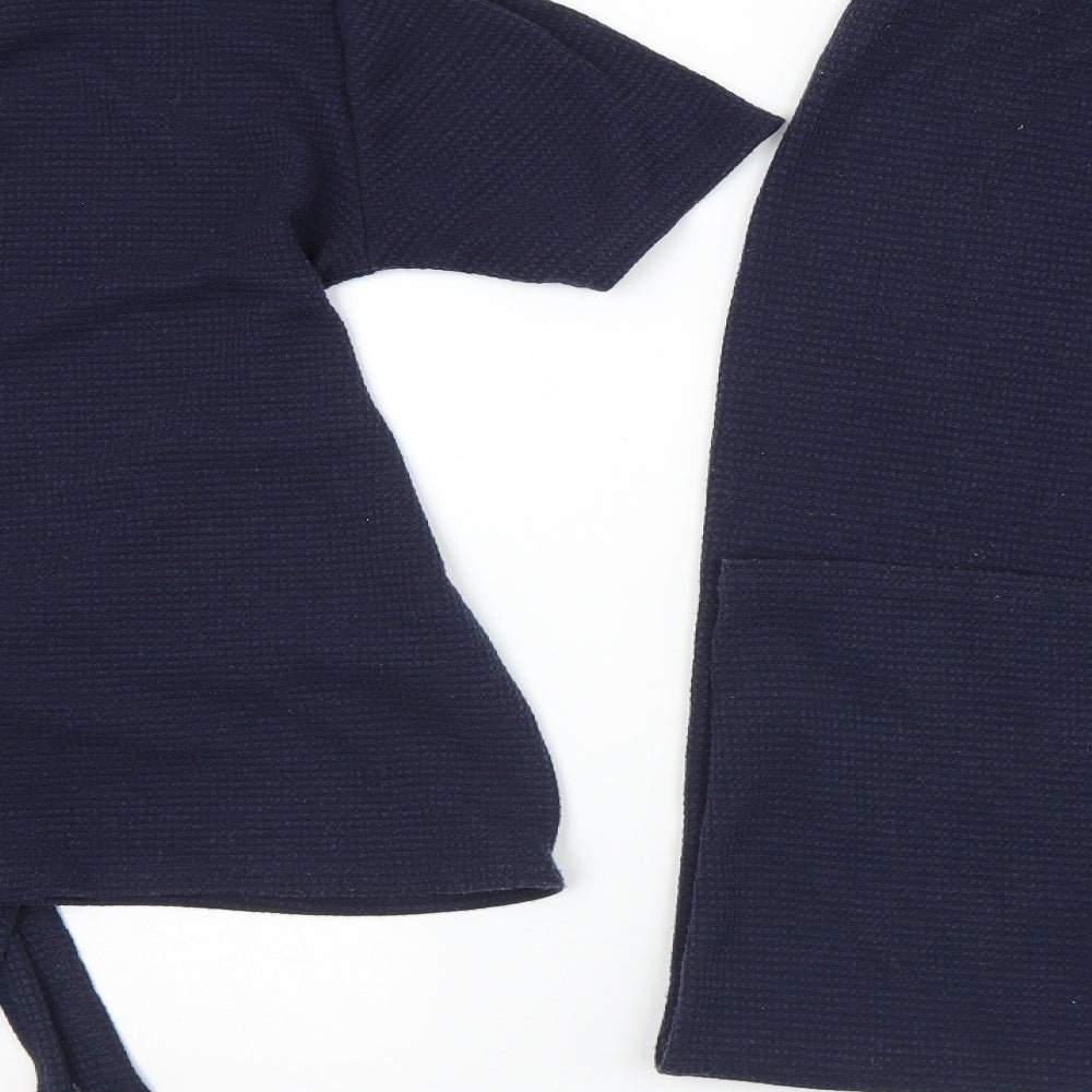 Studio Womens Blue Solid Polyester Top Pyjama Set Size 12   - 12/14