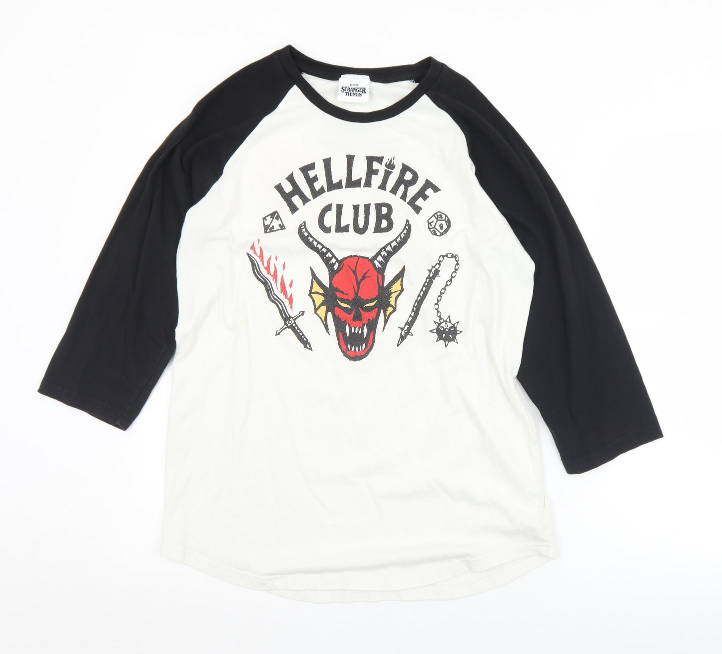 Stranger Things Mens White  Cotton  T-Shirt Size M Crew Neck  - Stranger Things