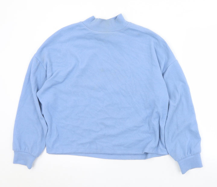 New Look Womens Blue Mock Neck  Polyester Pullover Jumper Size M
