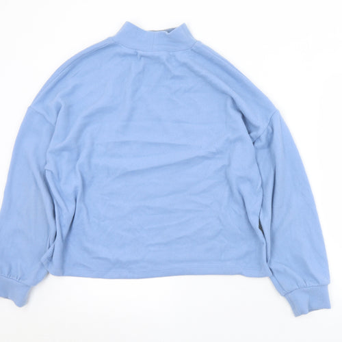 New Look Womens Blue Mock Neck  Polyester Pullover Jumper Size M