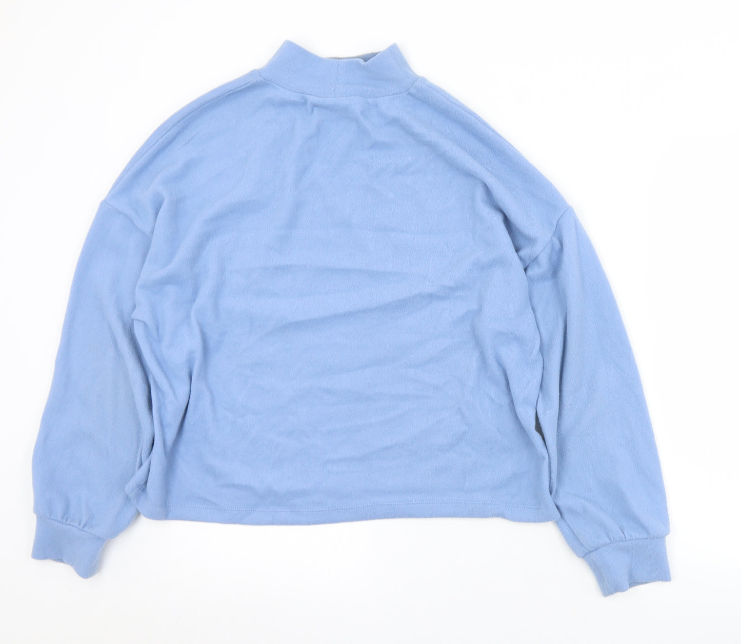 New Look Womens Blue Mock Neck  Polyester Pullover Jumper Size M