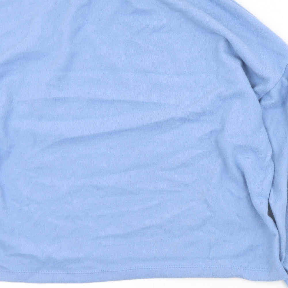 New Look Womens Blue Mock Neck  Polyester Pullover Jumper Size M