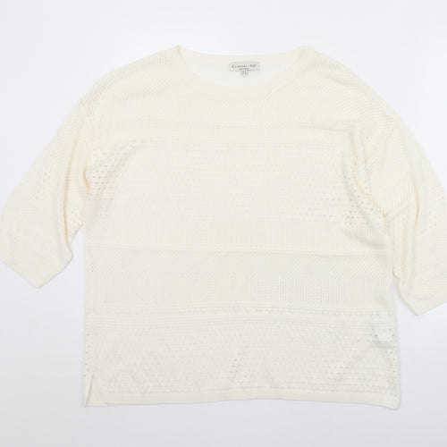 F&F Womens Ivory Crew Neck  Acrylic Pullover Jumper Size 18