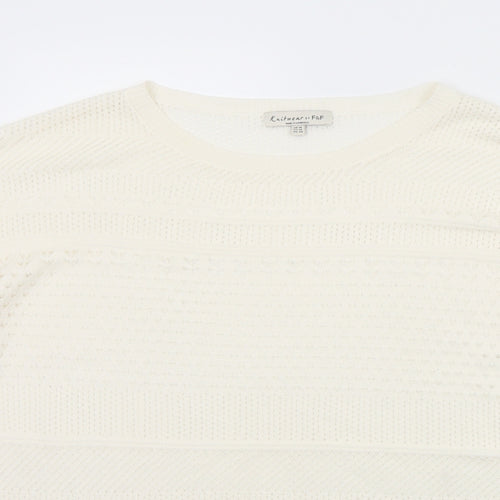 F&F Womens Ivory Crew Neck  Acrylic Pullover Jumper Size 18