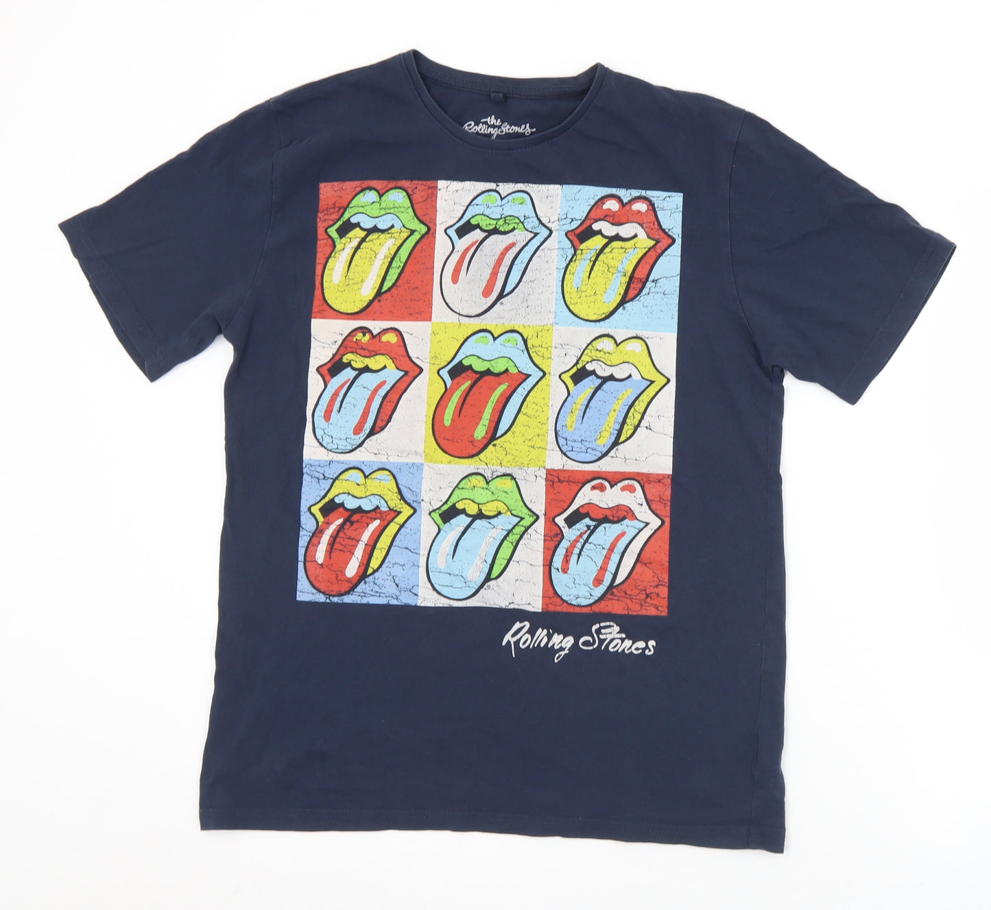 The Rolling Stones Mens Multicoloured  Cotton  T-Shirt Size S Crew Neck  - The Rolling Stones