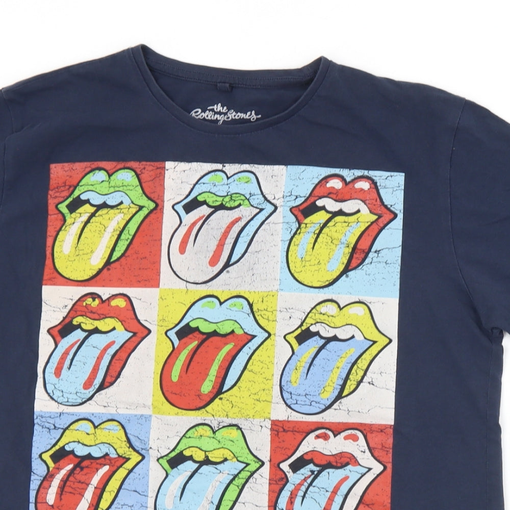 The Rolling Stones Mens Multicoloured  Cotton  T-Shirt Size S Crew Neck  - The Rolling Stones