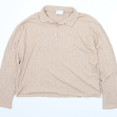 ASOS Womens Beige Collared  Viscose Pullover Jumper Size 8