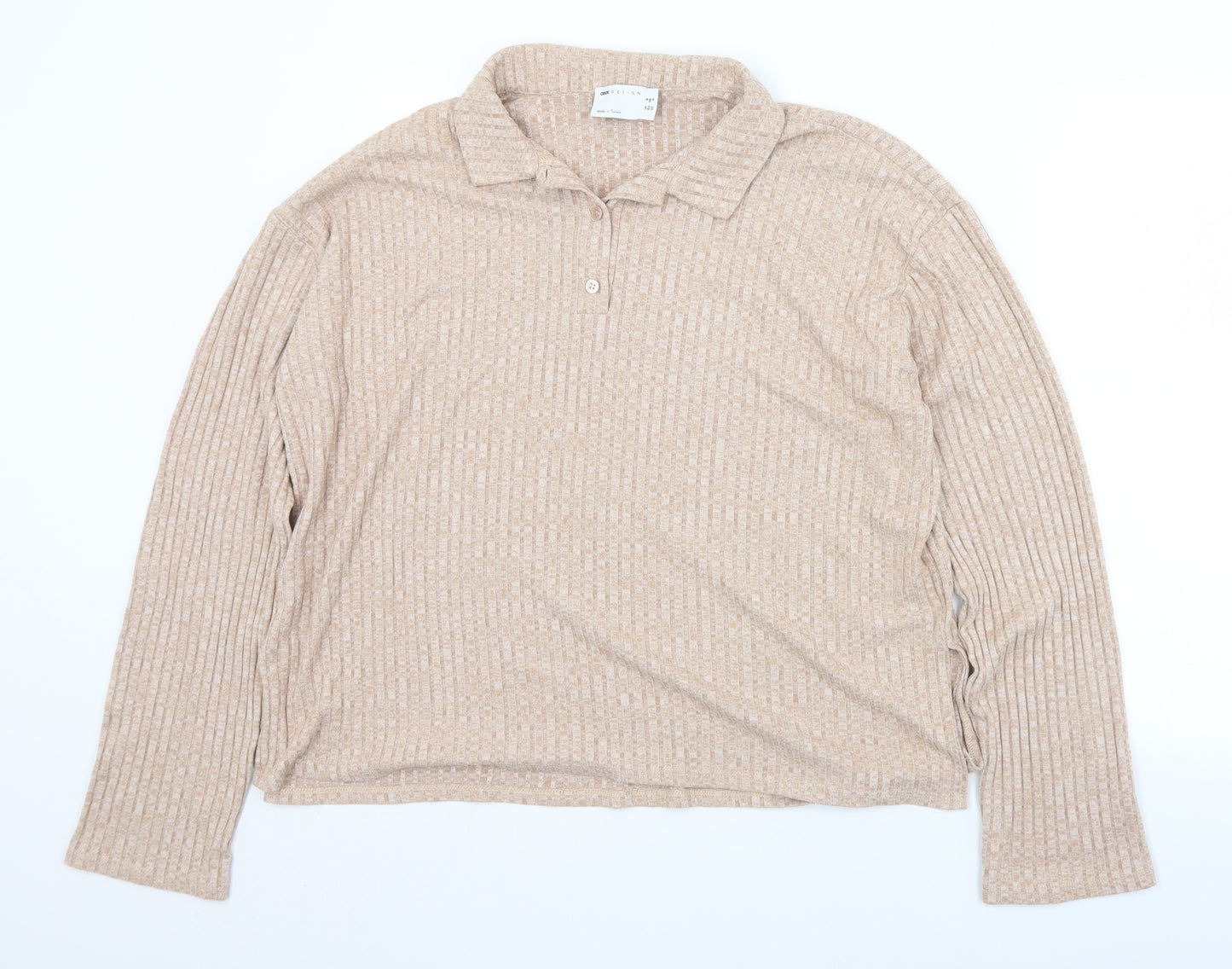 ASOS Womens Beige Collared  Viscose Pullover Jumper Size 8