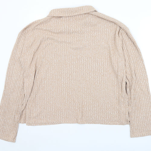 ASOS Womens Beige Collared  Viscose Pullover Jumper Size 8