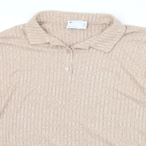 ASOS Womens Beige Collared  Viscose Pullover Jumper Size 8
