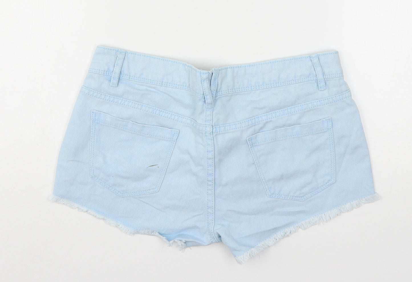 Denim Co Womens Blue  Cotton Cut-Off Shorts Size 8 L3 in Regular Button