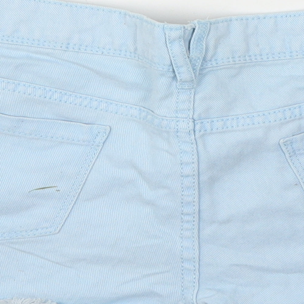 Denim Co Womens Blue  Cotton Cut-Off Shorts Size 8 L3 in Regular Button
