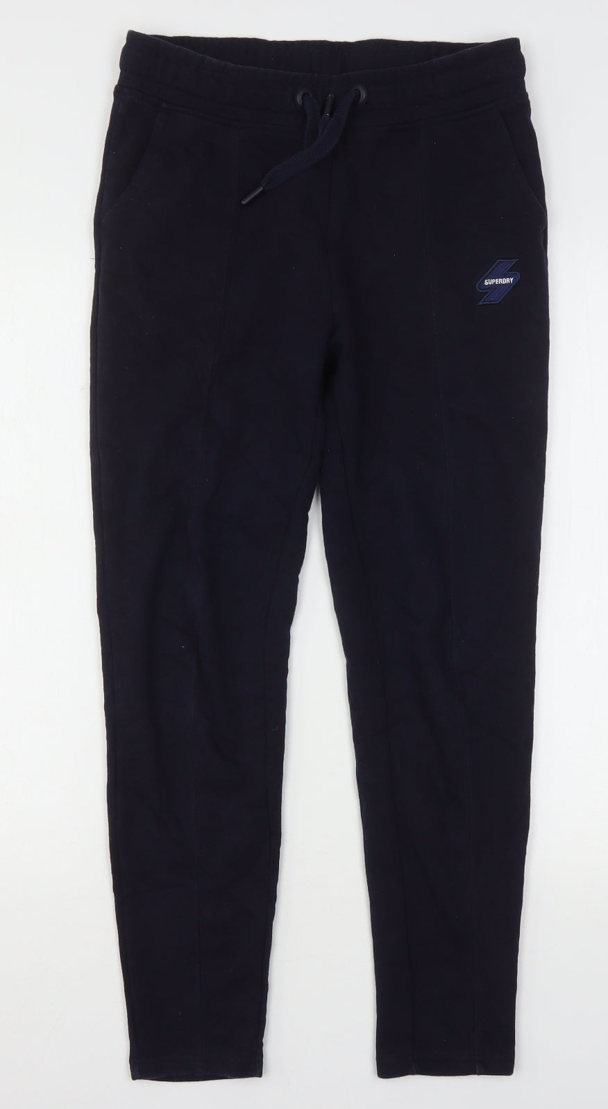 Superdry Womens Blue  Cotton Sweatpants Trousers Size 8 L27 in Regular Drawstring
