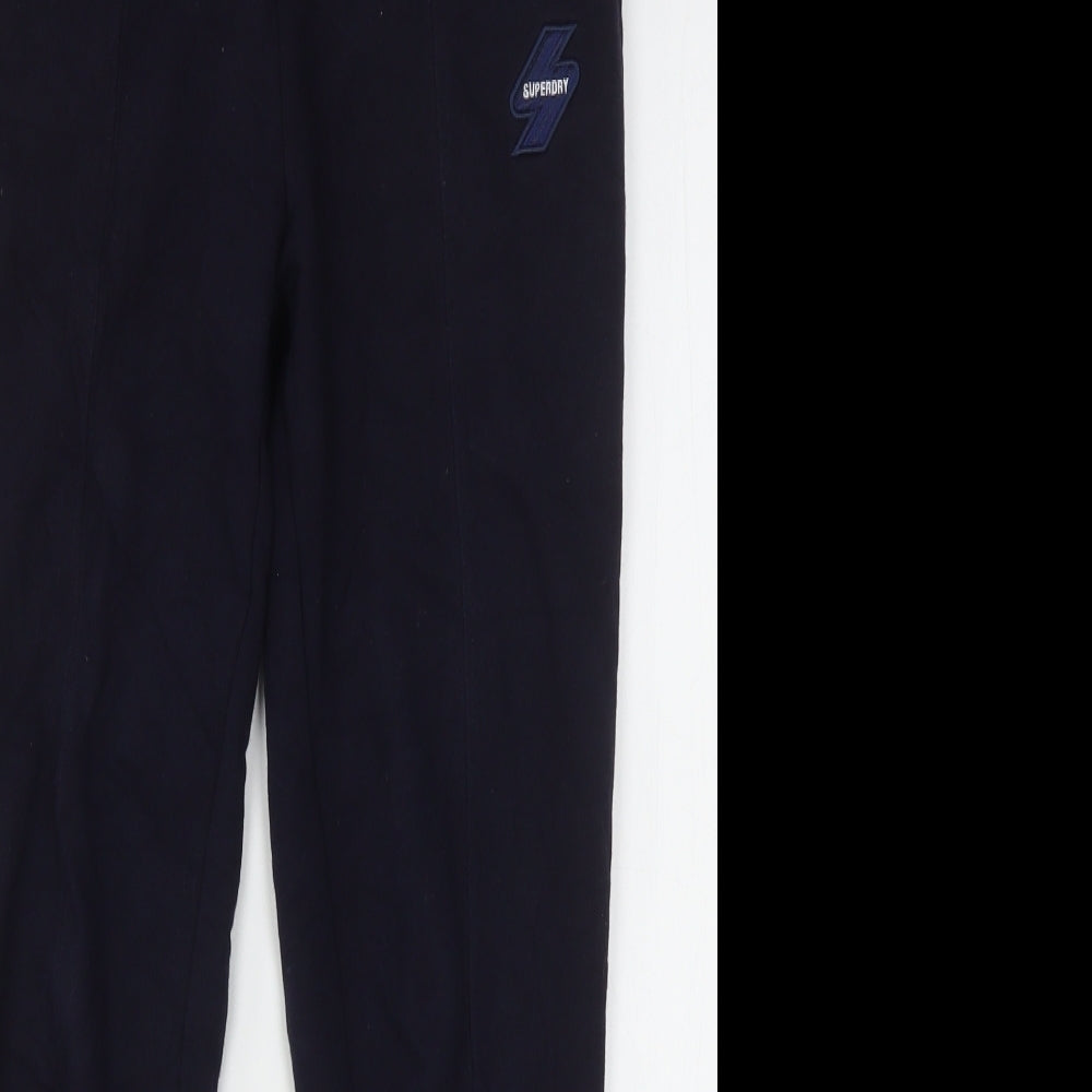 Superdry Womens Blue  Cotton Sweatpants Trousers Size 8 L27 in Regular Drawstring