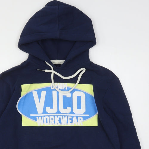Voi Jeans Mens Blue  Cotton Pullover Hoodie Size M