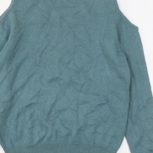 Miss Selfridge Womens Green Round Neck  Viscose Pullover Jumper Size 8