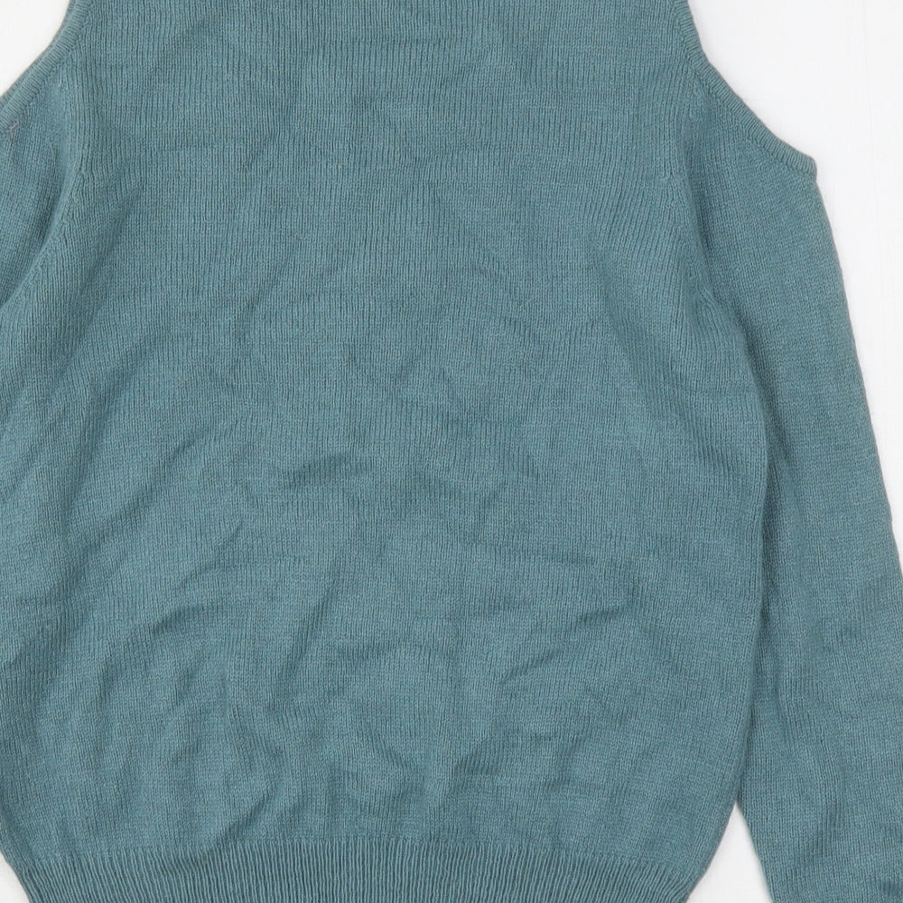 Miss Selfridge Womens Green Round Neck  Viscose Pullover Jumper Size 8