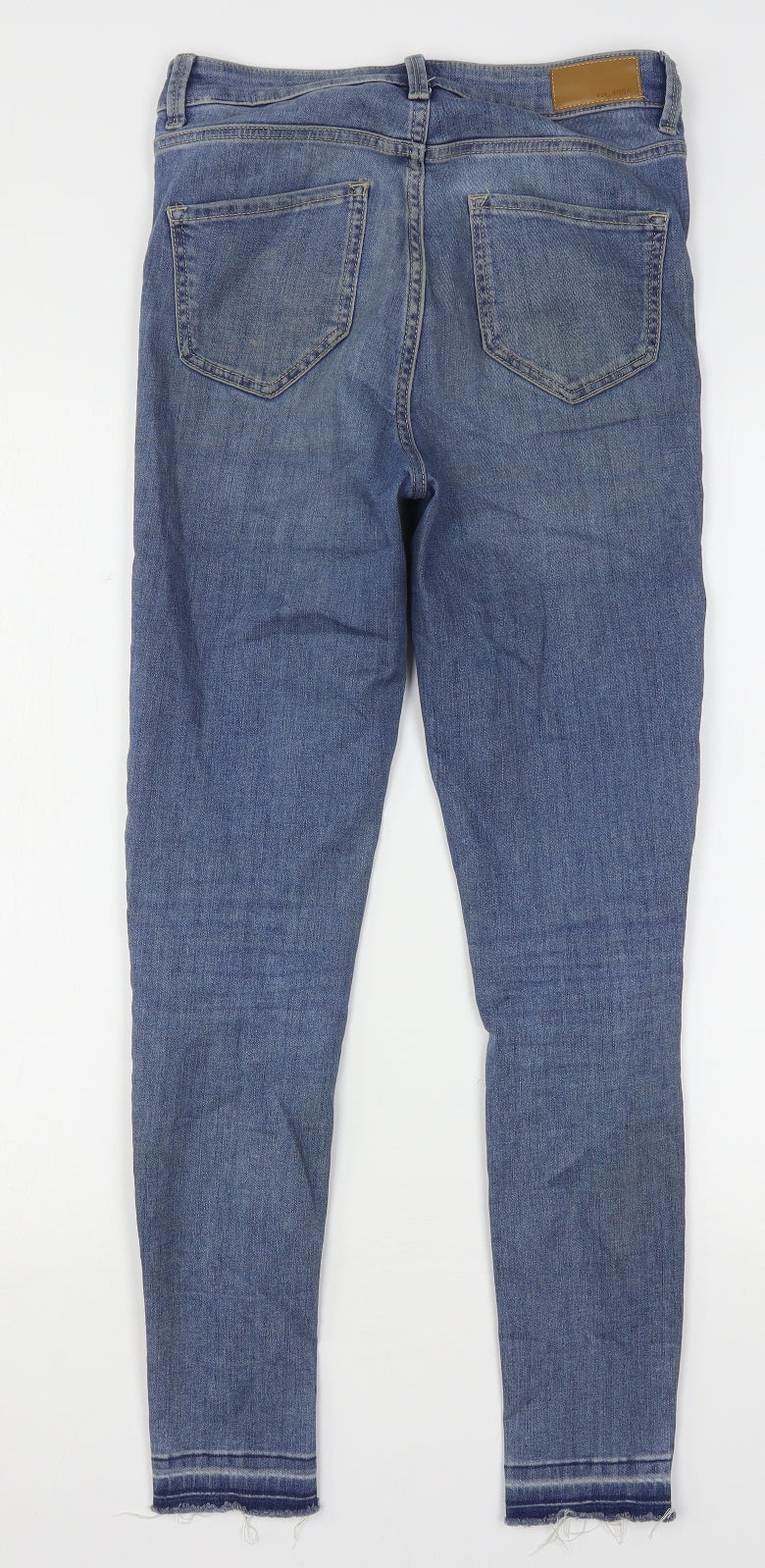 Marks and Spencer Womens Blue  Cotton Skinny Jeans Size 8 L28 in Regular