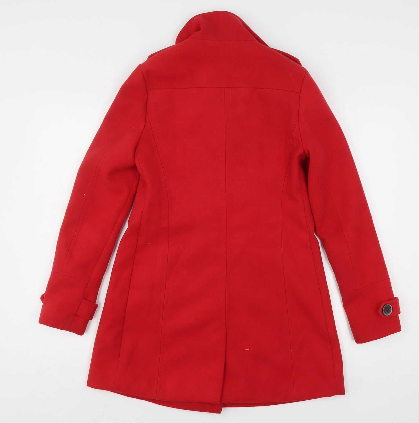 Zara Womens Red   Overcoat Coat Size S  Button