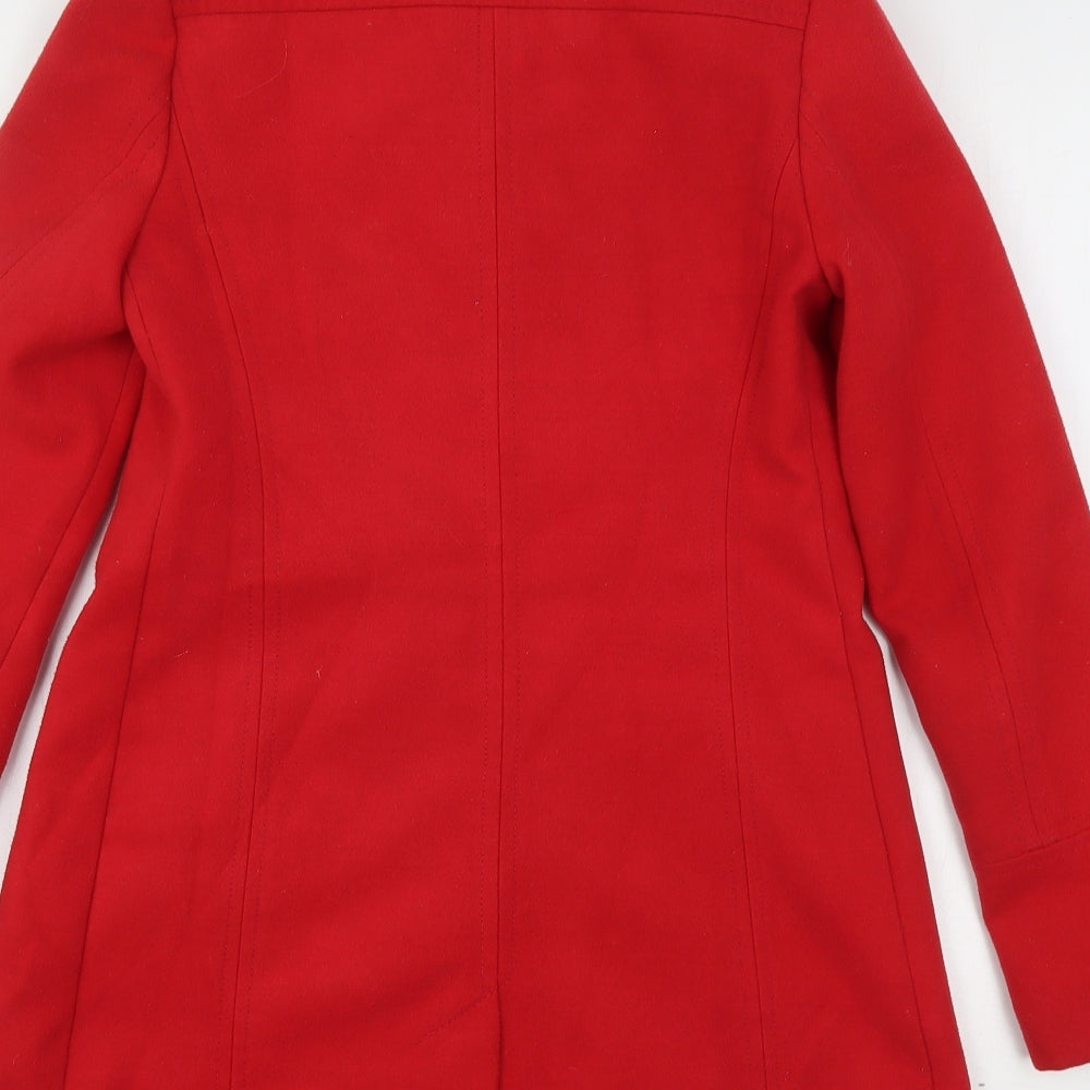 Zara Womens Red   Overcoat Coat Size S  Button