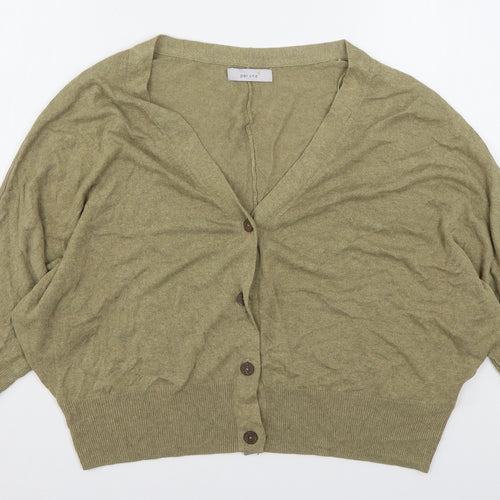Per Una  Womens Green V-Neck  Viscose Cardigan Jumper Size L