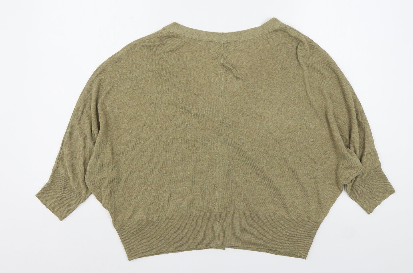Per Una  Womens Green V-Neck  Viscose Cardigan Jumper Size L
