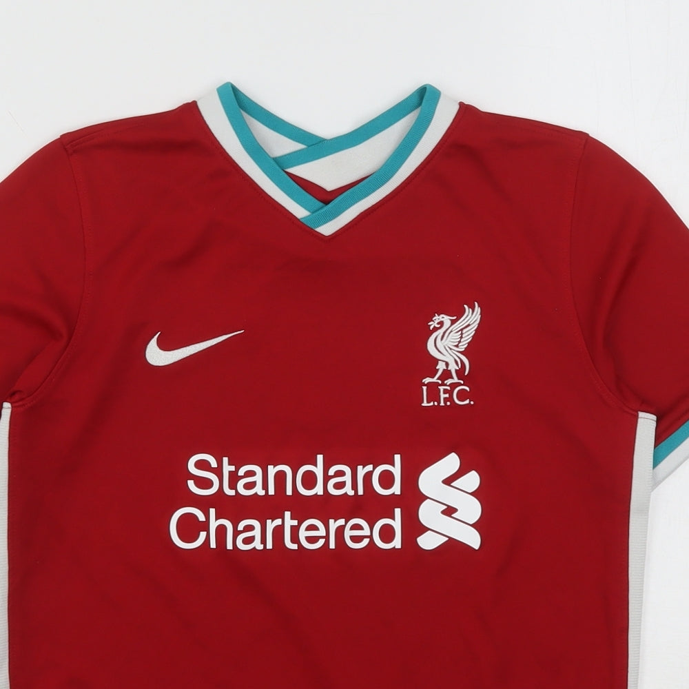 Nike  Boys Red  Polyester Basic T-Shirt Size 11-12 Years V-Neck  - Liverpool FC