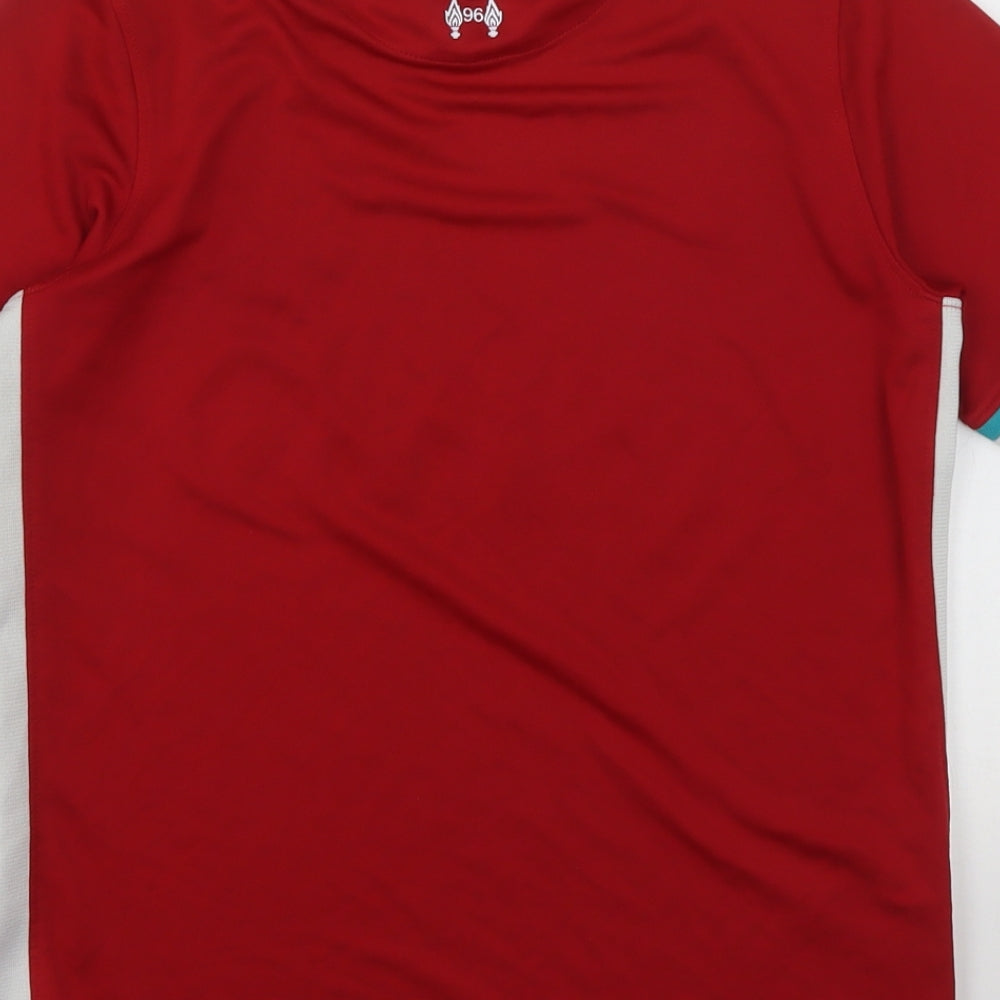 Nike  Boys Red  Polyester Basic T-Shirt Size 11-12 Years V-Neck  - Liverpool FC