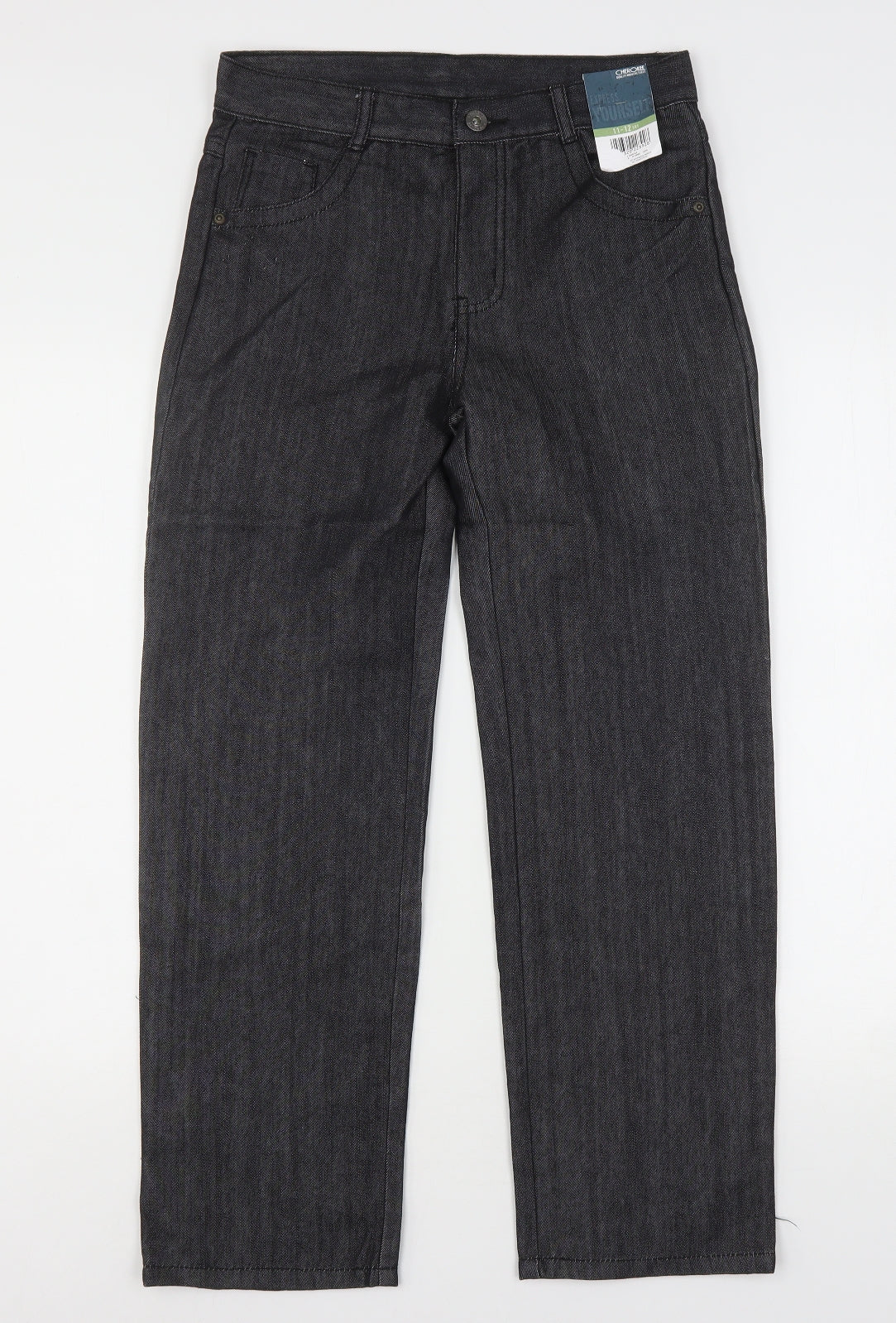 Cherokee Boys Black  Cotton Straight Jeans Size 11-12 Years  Regular