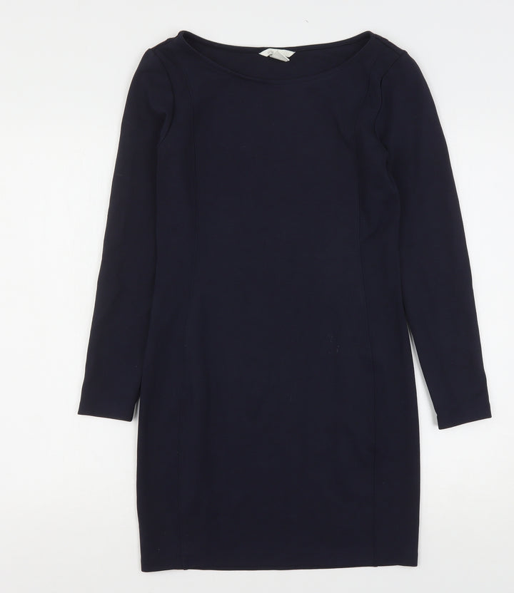 H&M Womens Blue Round Neck  Viscose Pullover Jumper Size S